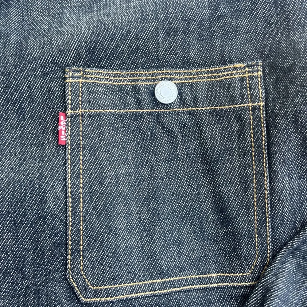 LEVI’s Men’s Jackson Worker Overshirt-jacket Black Cotton Hemp Rinse Size XL - Picture 8 of 15